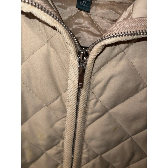 Lauren Ralph Lauren Quilted Jacket Women Small Tan Barn Coat Equestrian Vintage - Picture 2 of 8